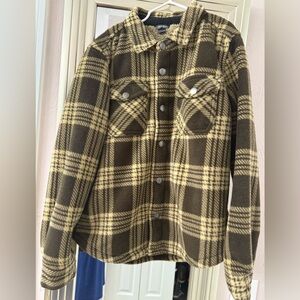 Boys Eddie Bauer Brown Plaid Teddy Jacket